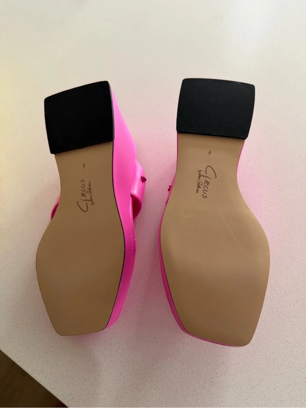 Circus by Sam Edelman Neon Pink Platform Wedge Thong Sandals